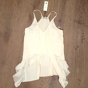 Elizabeth and James Manette Satin Ruffled Tank Blouse
